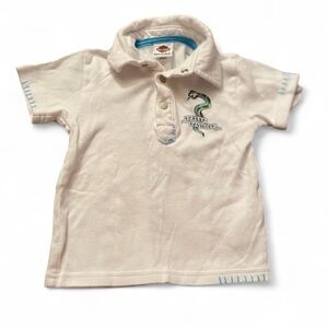 Vintage Harley Davidson White Baby Polo Shirt Snake Logo Size 12M